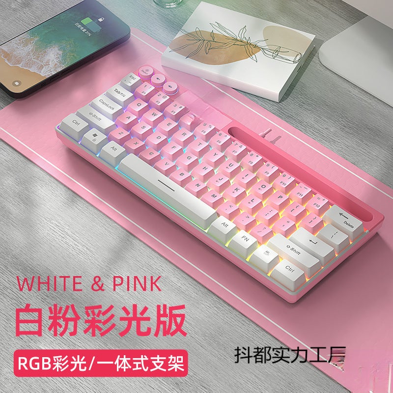 Aula Wolf Spider F3061 Mini Mechanical Feel Small Keyboard 61-Key Wired Rgb Desktop Notebook Tablet Portable - Image 3